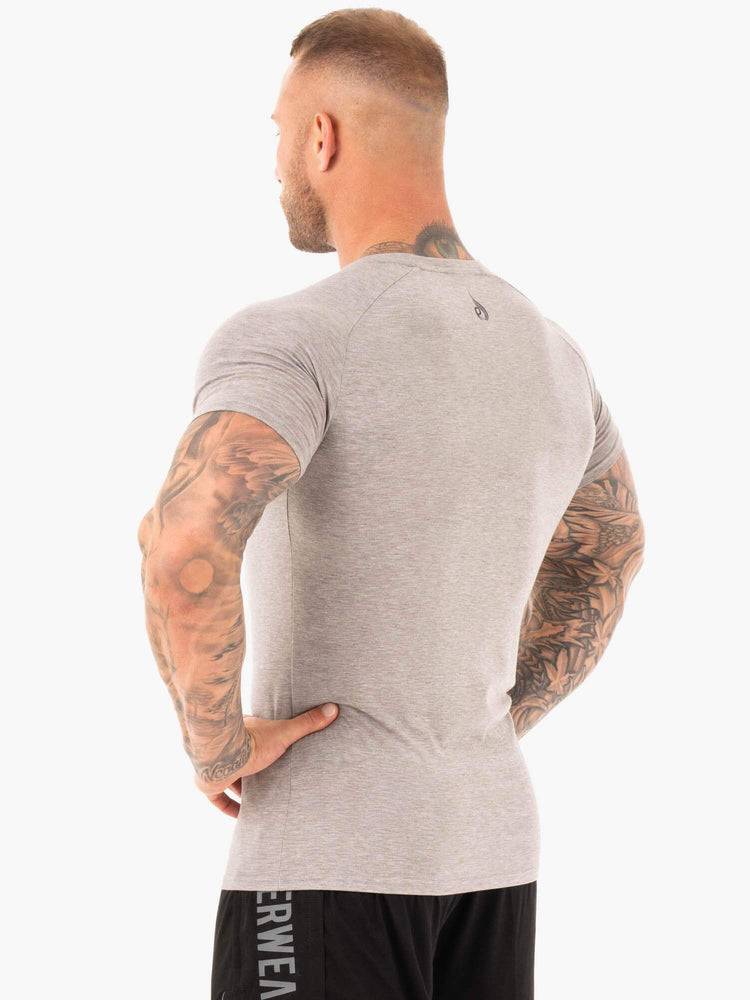 Grey Marl Ryderwear Men T Shirts Active Men's T Shirts | AU1193MA