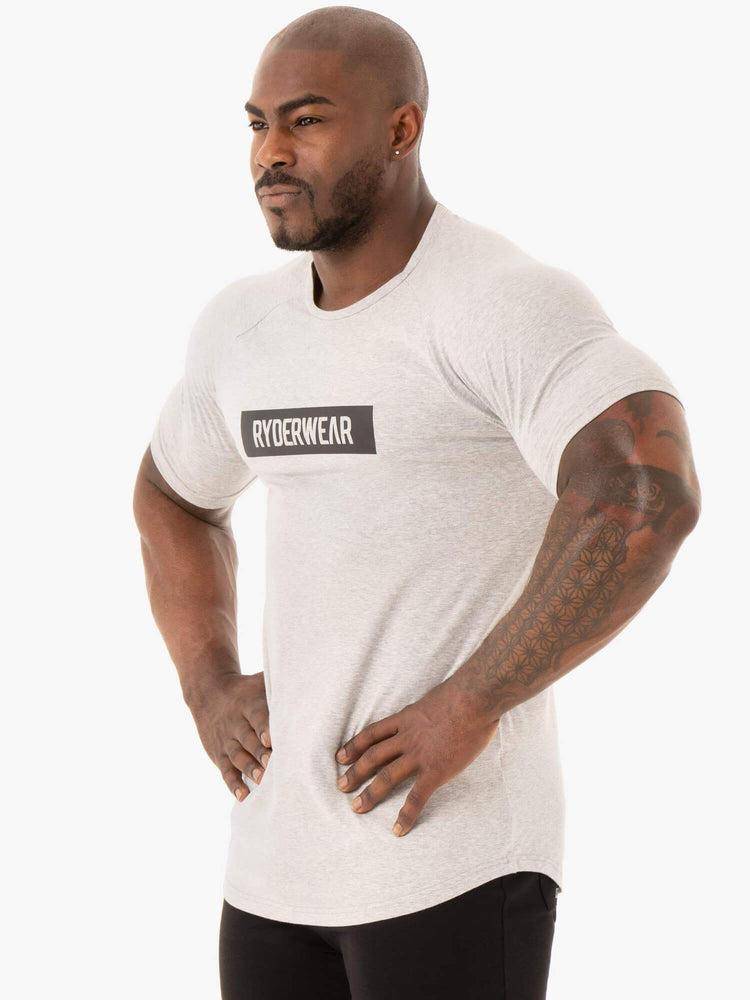 Grey Marl Ryderwear Men T Shirts Base Men's T Shirts | AU1195WY