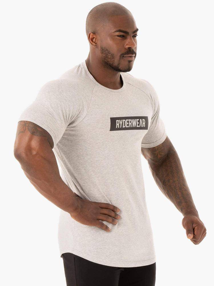 Grey Marl Ryderwear Men T Shirts Base Men's T Shirts | AU1195WY