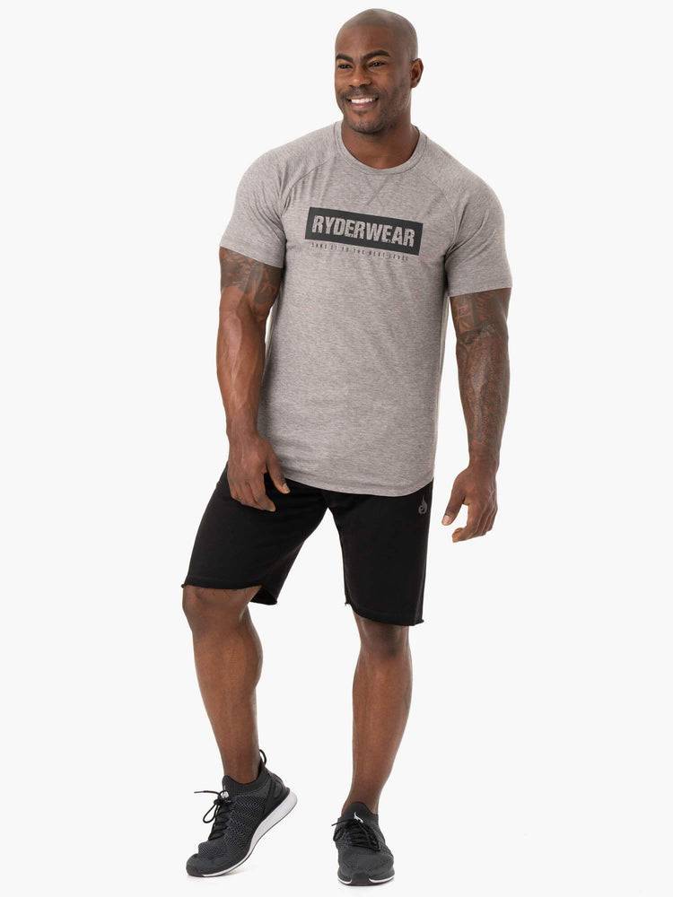 Grey Marl Ryderwear Men T Shirts Iron Men's T Shirts | AU1251YU