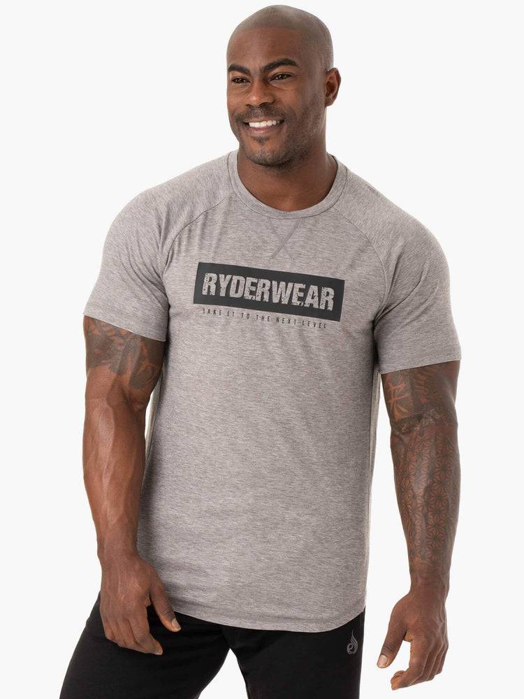 Grey Marl Ryderwear Men T Shirts Iron Men\'s T Shirts | AU1251YU