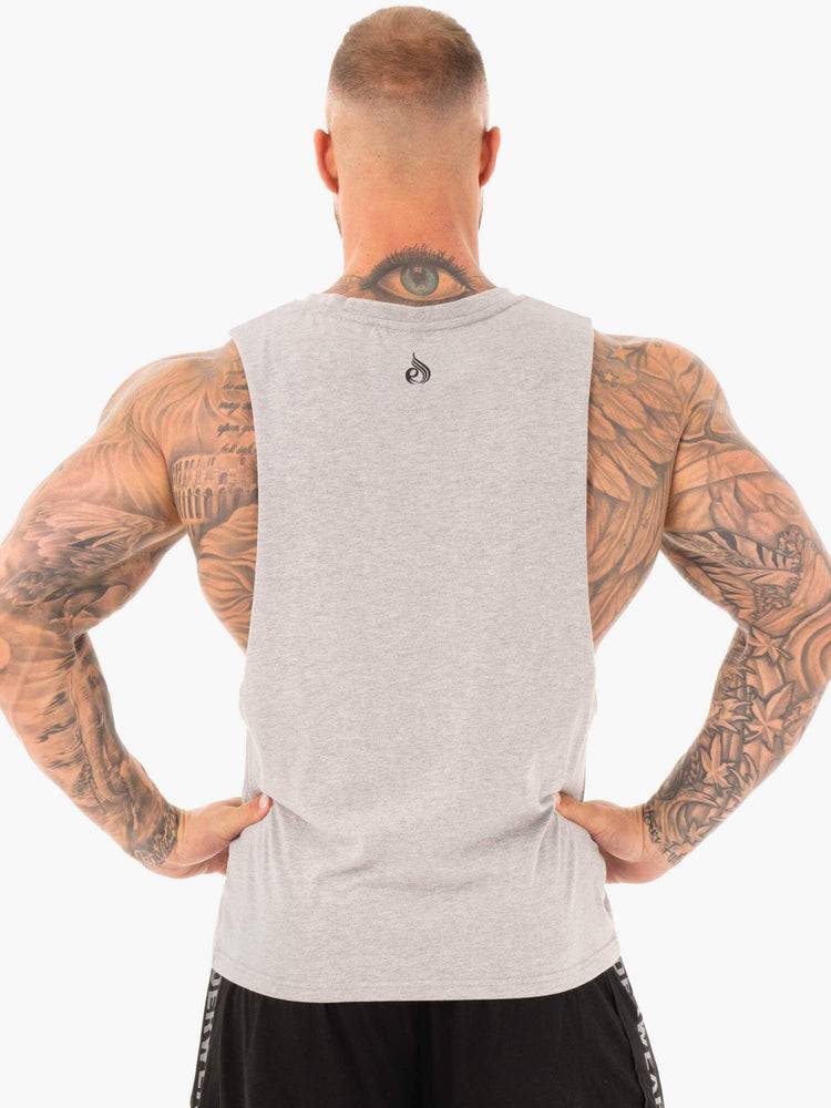 Grey Marl Ryderwear Men Tanks Active Cotton Baller Tank Men's Tanks | AU1059CE