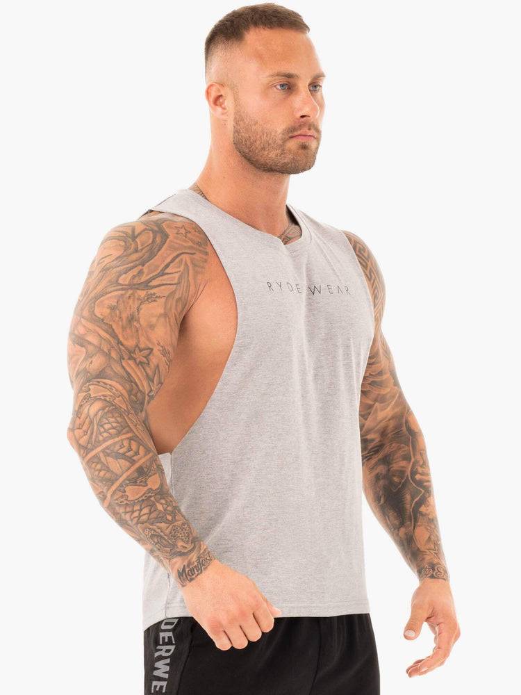 Grey Marl Ryderwear Men Tanks Active Cotton Baller Tank Men's Tanks | AU1059CE