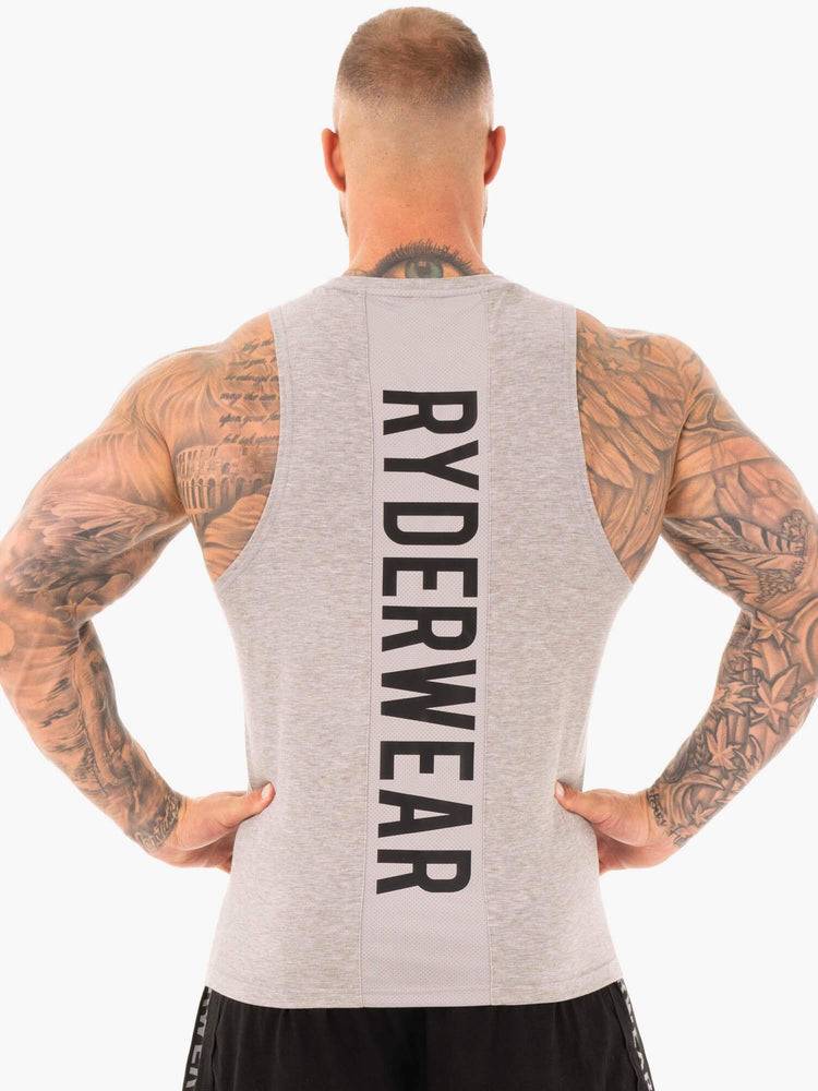 Grey Marl Ryderwear Men Tanks Athletic Cut Tank Men's Tanks | AU1063MA