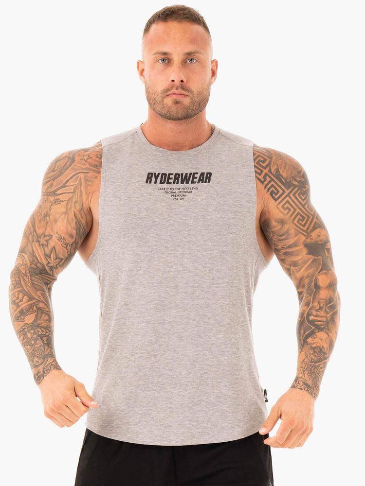 Grey Marl Ryderwear Men Tanks Core Baller Tank Men\'s Tanks | AU1079HK