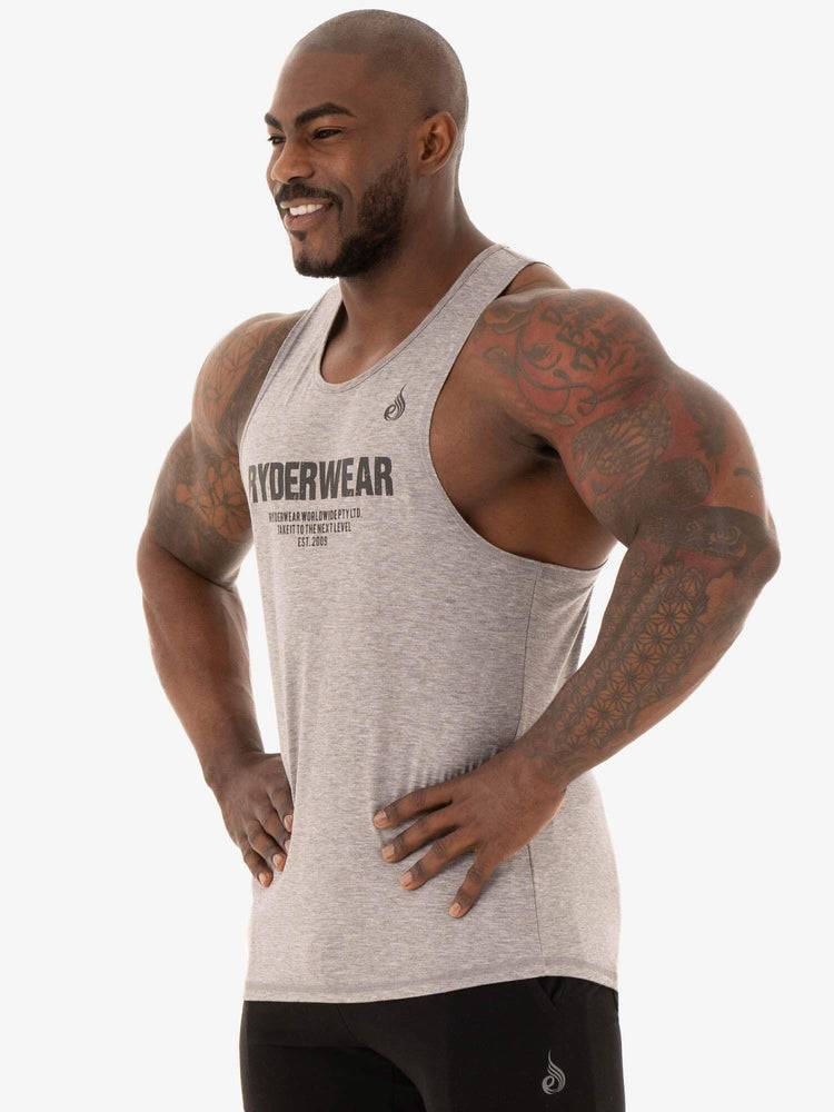 Grey Marl Ryderwear Men Tanks Focus Baller Tank Men's Tanks | AU1103FM