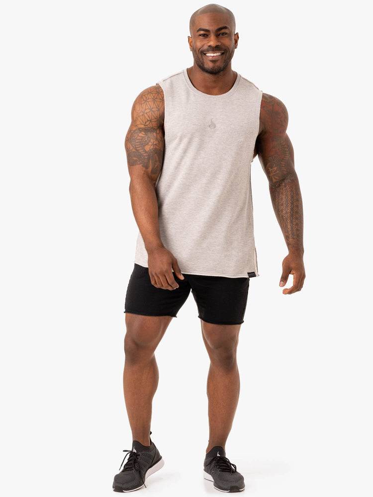 Grey Marl Ryderwear Men Tanks Force Fleece Tank Men's Tanks | AU1117WY