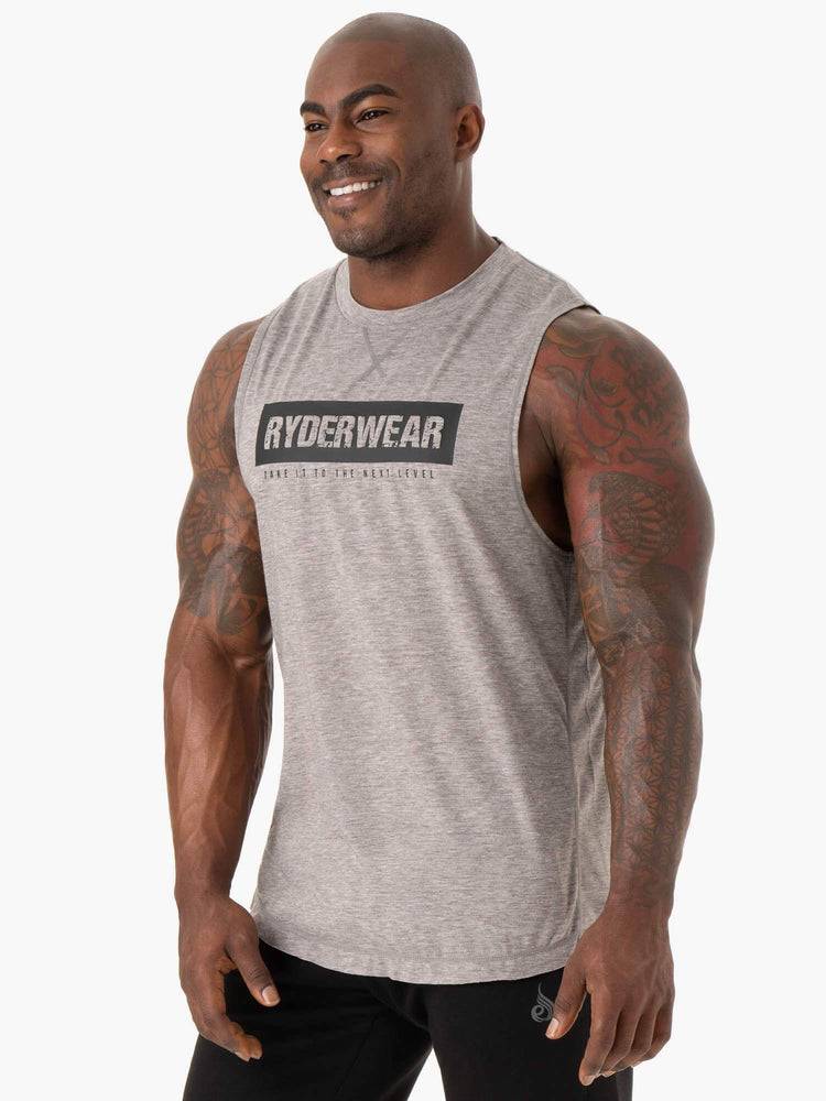 Grey Marl Ryderwear Men Tanks Iron Baller Tank Men's Tanks | AU1137CE