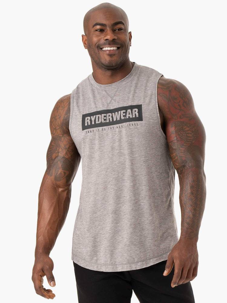 Grey Marl Ryderwear Men Tanks Iron Baller Tank Men\'s Tanks | AU1137CE