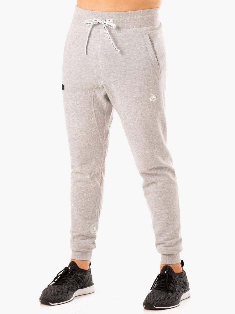 Grey Marl Ryderwear Men Track Pants Recharge Tapered Men's Track Pants | AU1039WY