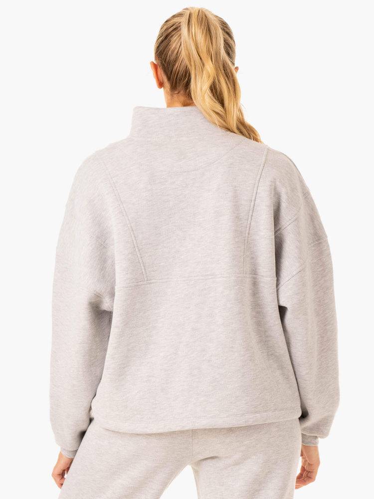 Grey Marl Ryderwear Women Hoodie Sideline Half Zip Jumper Women's Hoodie | AU1683CE