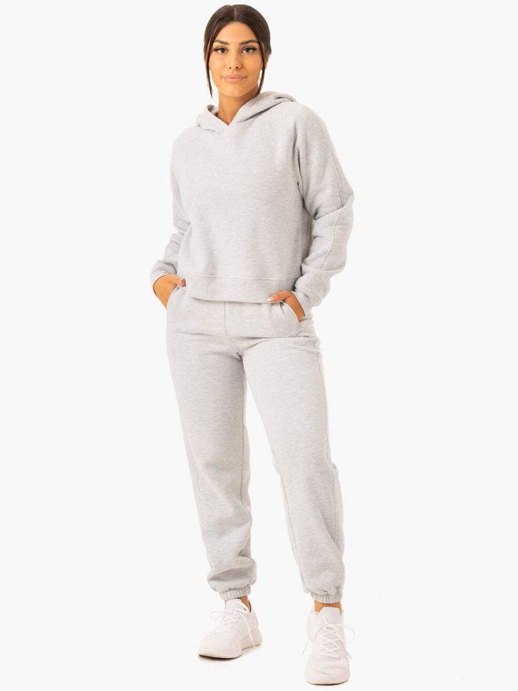 Grey Marl Ryderwear Women Hoodie Sideline Women's Hoodie | AU1695IS