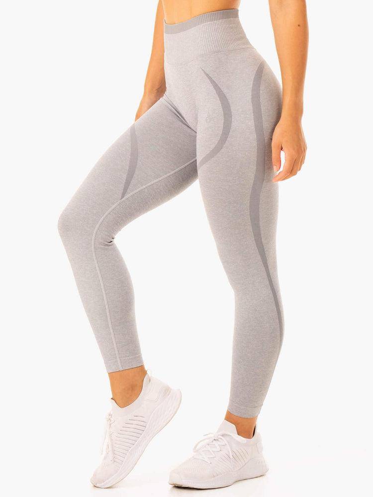 Grey Marl Ryderwear Women Leggings Excel Seamless High Waisted Women's Leggings | AU1824UT