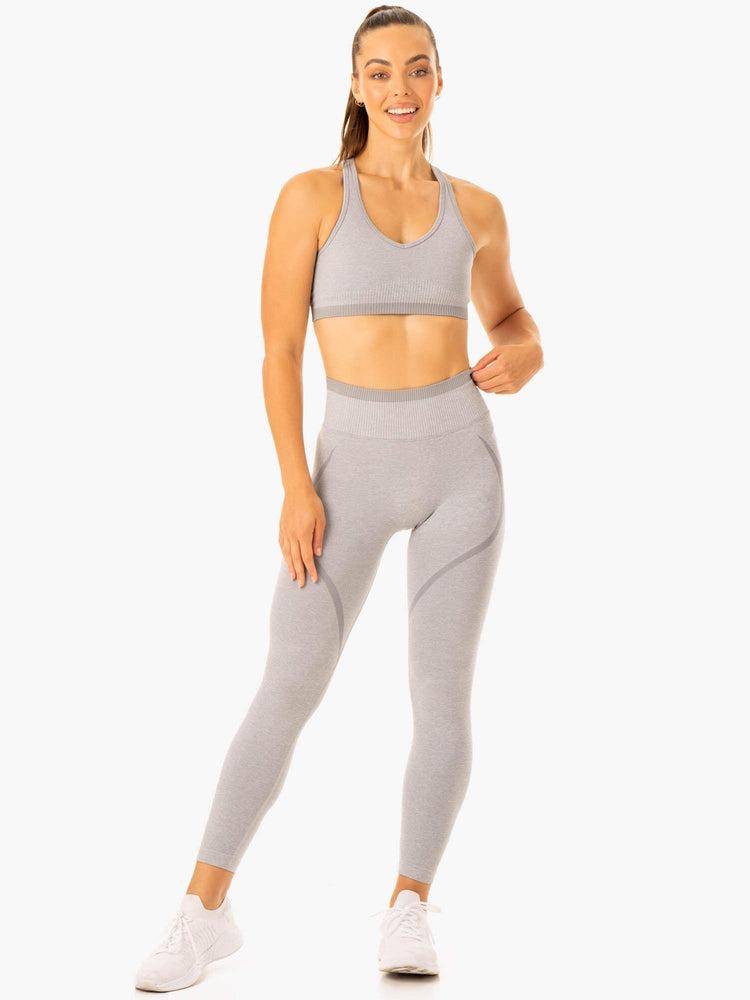 Grey Marl Ryderwear Women Leggings Excel Seamless High Waisted Women's Leggings | AU1824UT