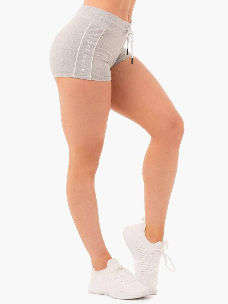 Grey Marl Ryderwear Women Shorts High Waisted Track Women's Shorts | AU1938JJ