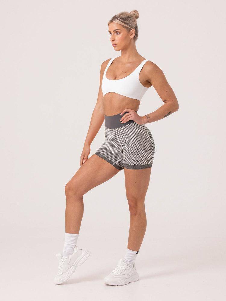 Grey Marl Ryderwear Women Shorts Honeycomb Scrunch Seamless Women\'s Shorts | AU2123ZG