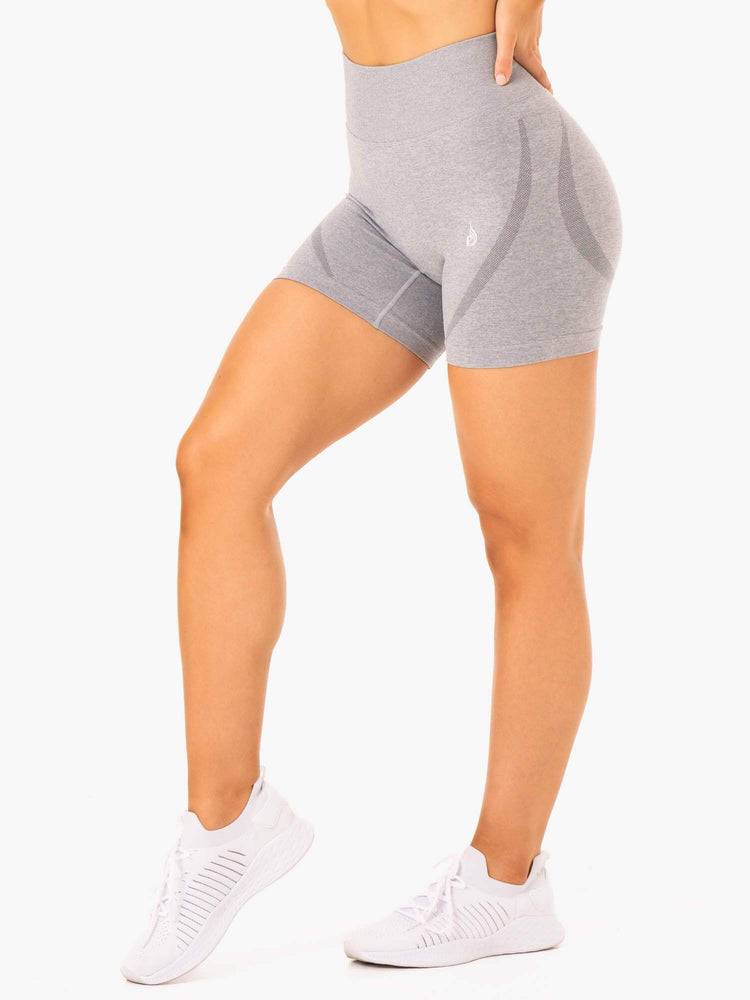 Grey Marl Ryderwear Women Shorts Sculpt Seamless Women's Shorts | AU2046XF