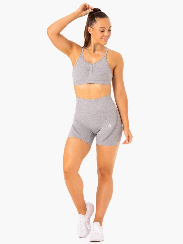 Grey Marl Ryderwear Women Shorts Sculpt Seamless Women's Shorts | AU2046XF