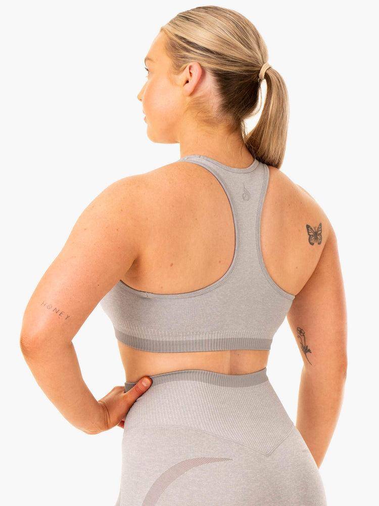 Grey Marl Ryderwear Women Sports Bra Excel Seamless Women's Sports Bra | AU2243PQ