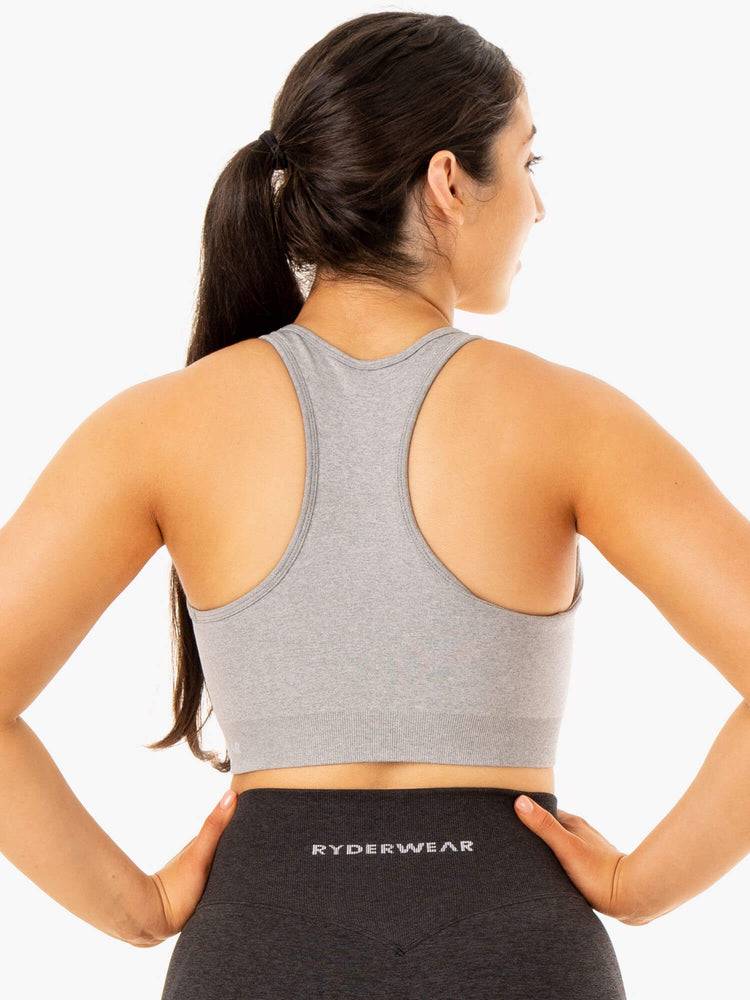 Grey Marl Ryderwear Women Sports Bra Sculpt Seamless Racer Back Women's Sports Bra | AU2252LH