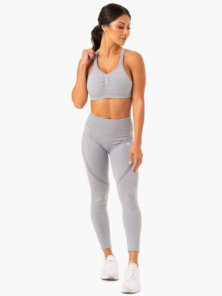 Grey Marl Ryderwear Women Sports Bra Sculpt Seamless Women's Sports Bra | AU2391DN