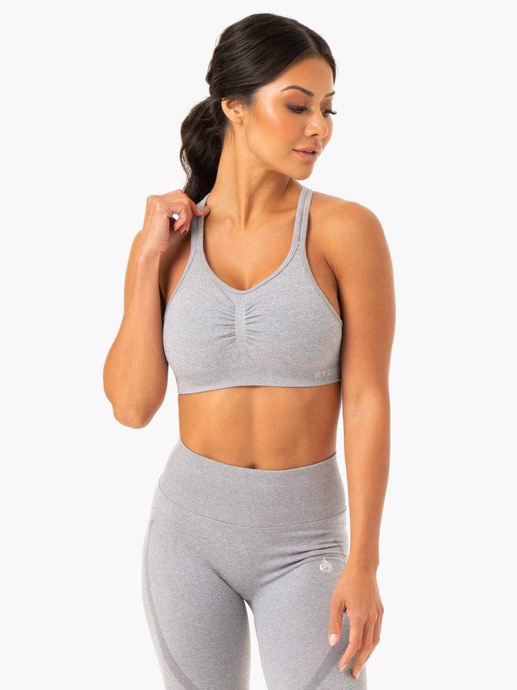 Grey Marl Ryderwear Women Sports Bra Sculpt Seamless Women's Sports Bra | AU2391DN