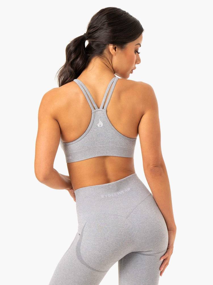 Grey Marl Ryderwear Women Sports Bra Sculpt Seamless Women's Sports Bra | AU2391DN