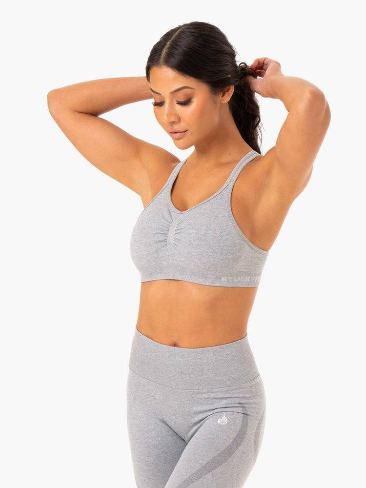 Grey Marl Ryderwear Women Sports Bra Sculpt Seamless Women\'s Sports Bra | AU2391DN