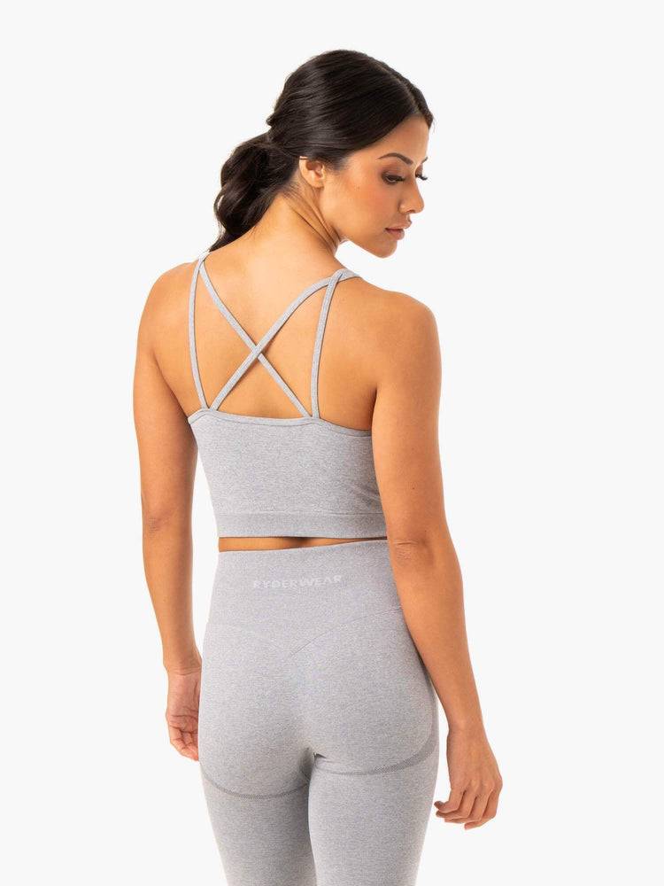 Grey Marl Ryderwear Women Sports Bra Sculpt Seamless Tank Women's Sports Bra | AU2425TV