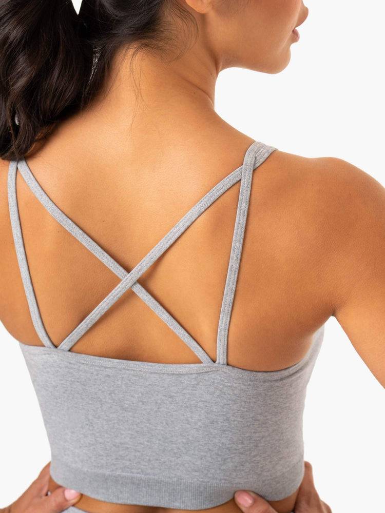 Grey Marl Ryderwear Women Sports Bra Sculpt Seamless Tank Women's Sports Bra | AU2425TV