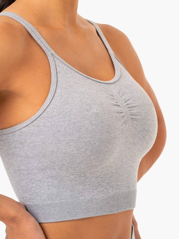 Grey Marl Ryderwear Women Sports Bra Sculpt Seamless Tank Women's Sports Bra | AU2425TV