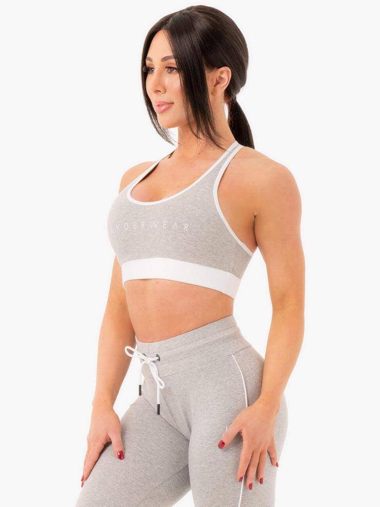 Grey Marl Ryderwear Women Sports Bra Track Women's Sports Bra | AU2489LH