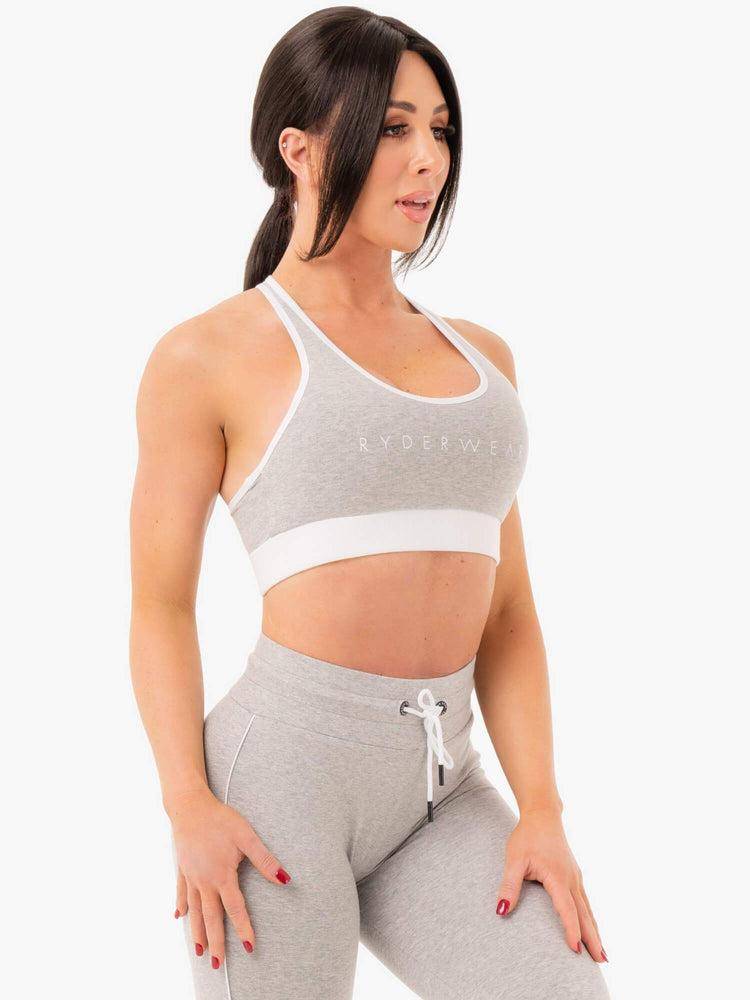 Grey Marl Ryderwear Women Sports Bra Track Women's Sports Bra | AU2489LH