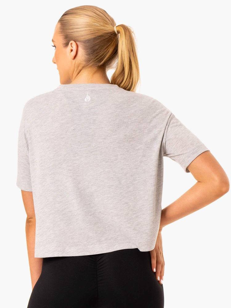 Grey Marl Ryderwear Women T Shirts Replay Boxy Tee Women's T Shirts | AU2719OR