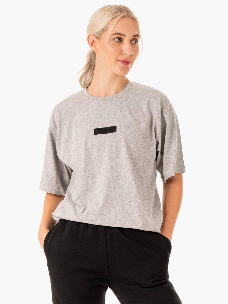 Grey Marl Ryderwear Women T Shirts Unisex Oversized Women's T Shirts | AU2734ZG