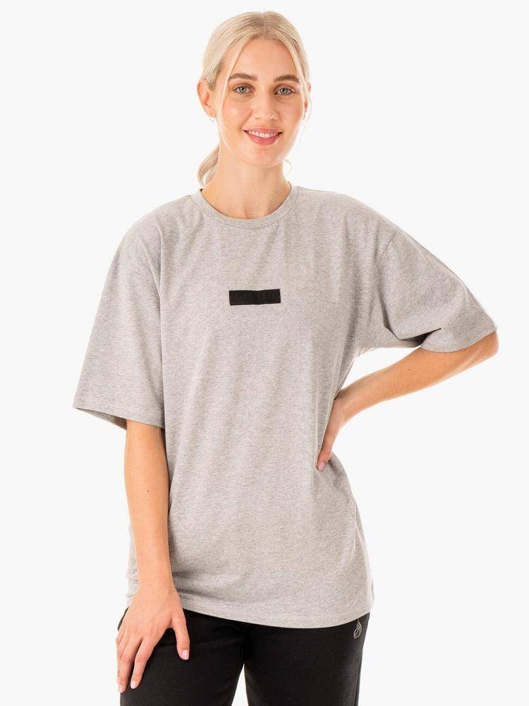 Grey Marl Ryderwear Women T Shirts Unisex Oversized Women's T Shirts | AU2734ZG