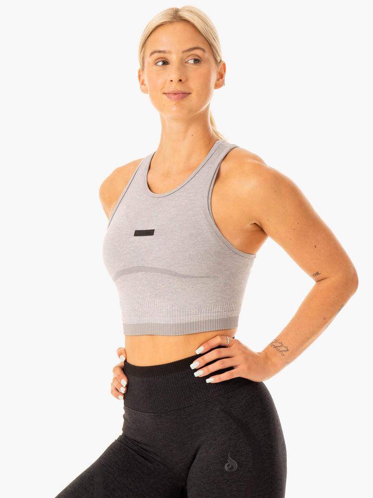 Grey Marl Ryderwear Women Tanks Excel Seamless Women's Tanks | AU2917YU