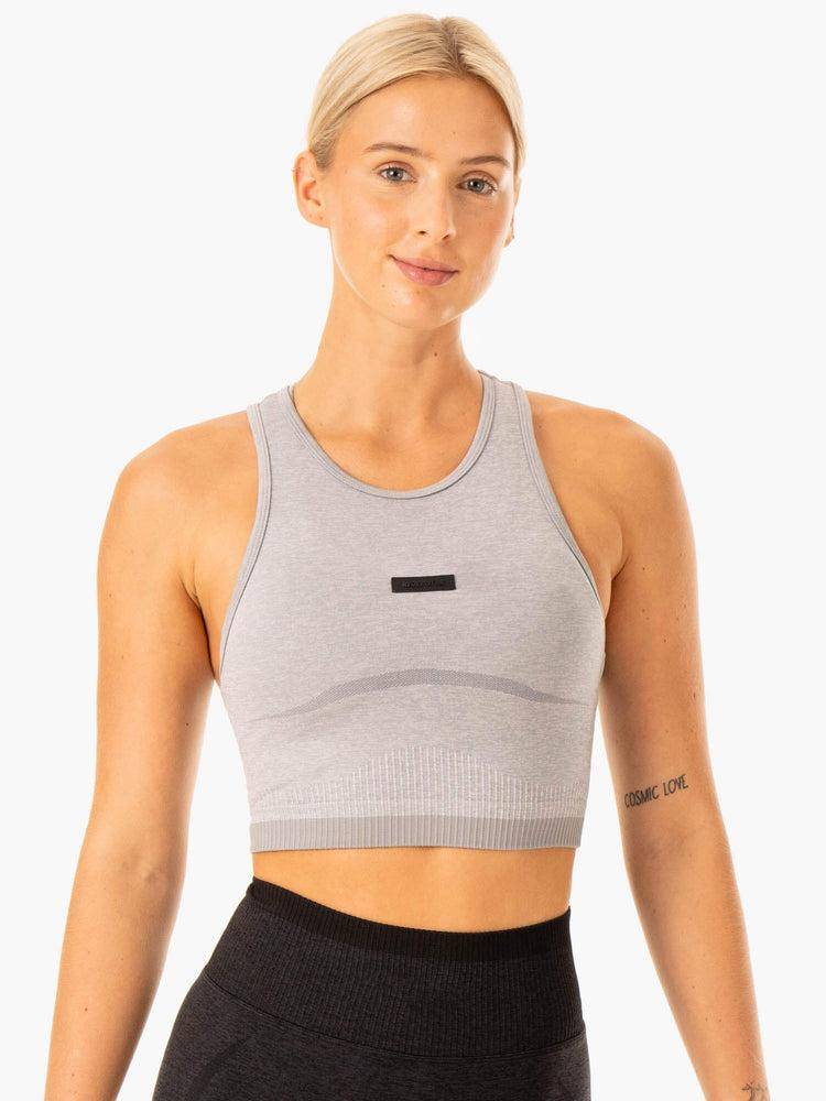 Grey Marl Ryderwear Women Tanks Excel Seamless Women's Tanks | AU2917YU