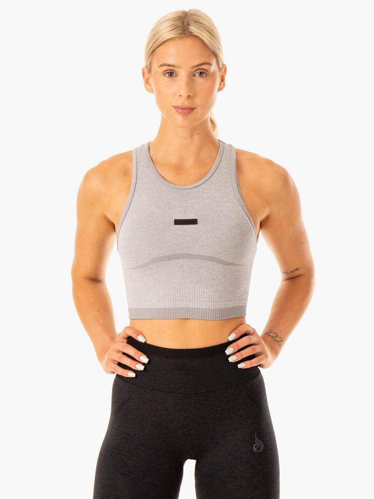 Grey Marl Ryderwear Women Tanks Excel Seamless Women\'s Tanks | AU2917YU