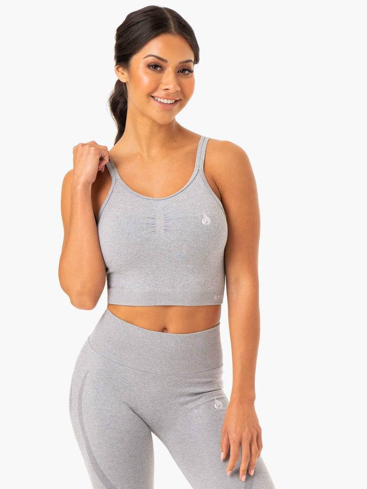 Grey Marl Ryderwear Women Tanks Sculpt Seamless Women\'s Tanks | AU2994MA