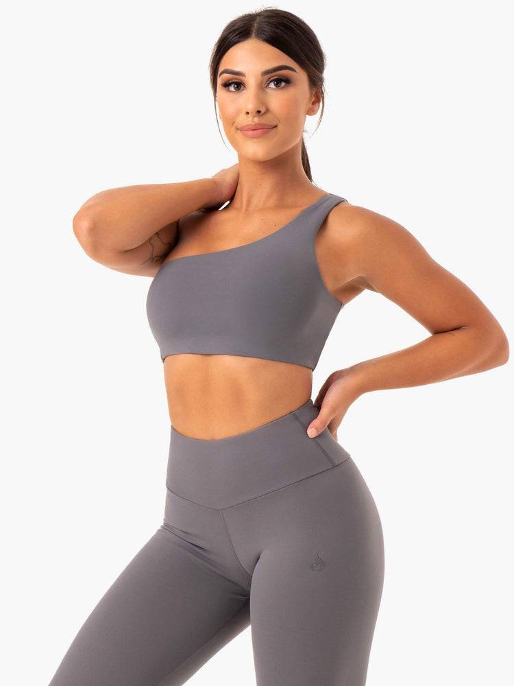 Grey Ryderwear Women Sports Bra Adapt One Shoulder Women's Sports Bra | AU2341AP