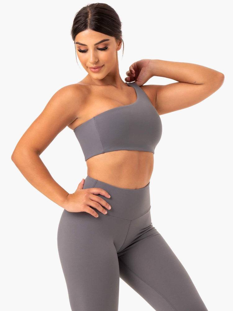 Grey Ryderwear Women Sports Bra Adapt One Shoulder Women's Sports Bra | AU2341AP