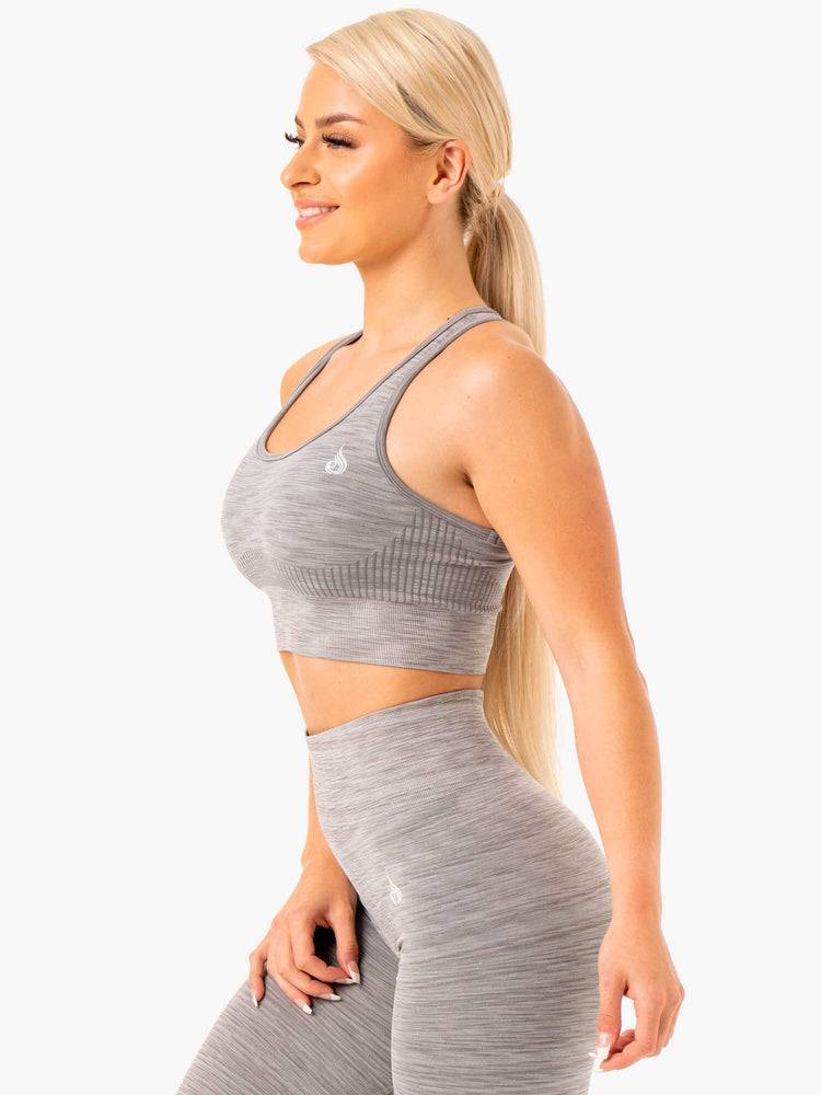 Grey Ryderwear Women Sports Bra Evolve Seamless Longline Women's Sports Bra | AU2335JJ