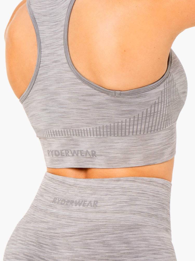 Grey Ryderwear Women Sports Bra Evolve Seamless Longline Women's Sports Bra | AU2335JJ