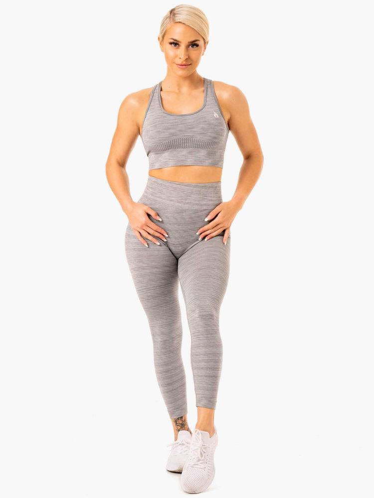 Grey Ryderwear Women Sports Bra Evolve Seamless Longline Women's Sports Bra | AU2335JJ