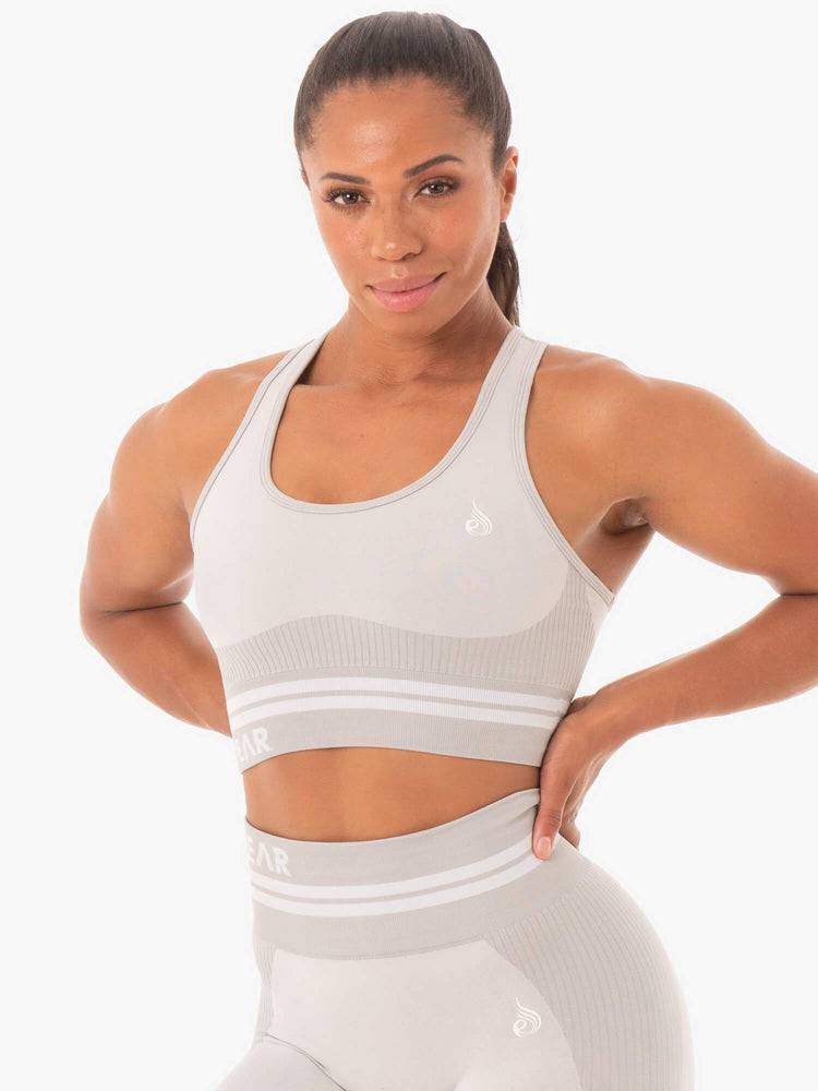 Grey Ryderwear Women Sports Bra Freestyle Seamless Longline Women's Sports Bra | AU2548SO