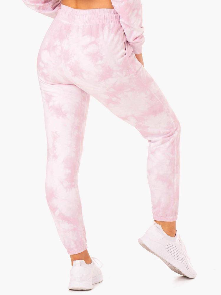 Ice Pink Tie Dye Ryderwear Women Track Pants Tie Dye High Waisted Women's Track Pants | AU3056OR