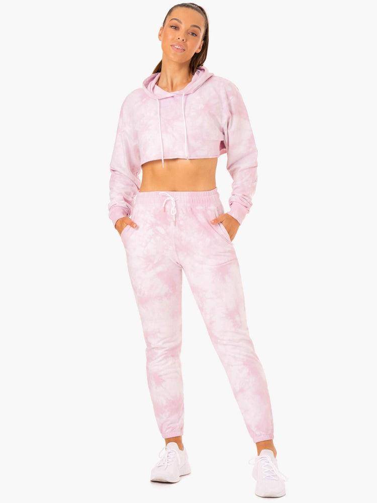 Ice Pink Tie Dye Ryderwear Women Track Pants Tie Dye High Waisted Women's Track Pants | AU3056OR