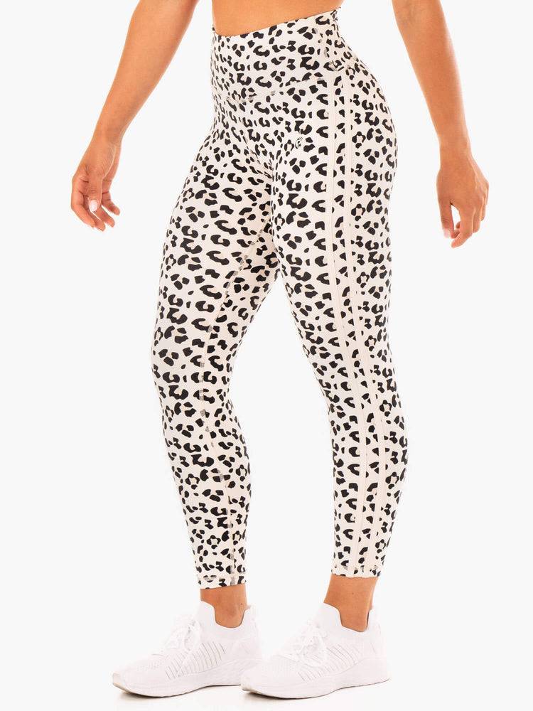 Ivory Leopard Ryderwear Women Leggings Evolution High Waisted Scrunch Women's Leggings | AU1735CE