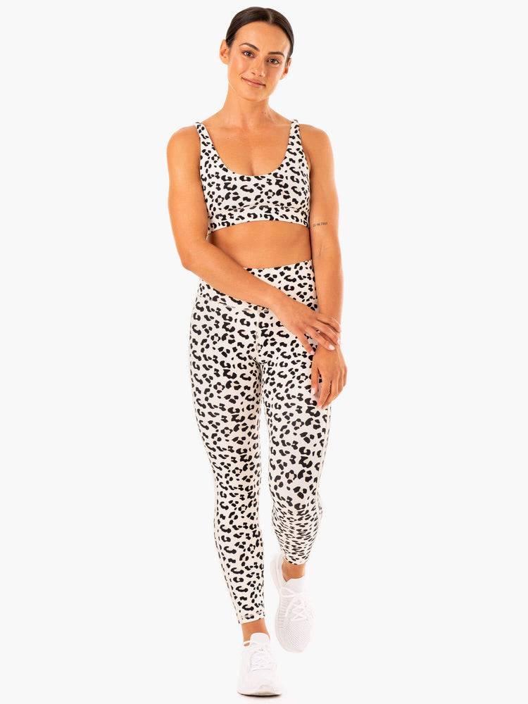 Ivory Leopard Ryderwear Women Leggings Evolution High Waisted Scrunch Women's Leggings | AU1735CE